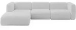 ECKSOFA Ottomane Links MIRA-L2 318x179x89 Hellgrau Boucl&eacute;