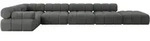 ECKSOFA modulares Sofa Felto-L3 - 475x190x70 cm Dunkelgrau Velours