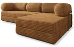 ECKSOFA ETERA modulares Boneless Sofa mit Schlaffunktion Orange Kordstoff