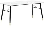 ESSTISCH Marmoroptik Metall Rechteckig Modern Klein, Wei&szlig; 180x90x76 cm