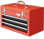 WERKZEUGKISTE leer, 45 x 24 x 27 cm Werkzeugkasten mit 3 Schubladen, Rot