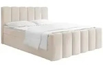 BOXBETT Serenity mit Bettkasten, Samt Beige 140x200 cm &ndash; inkl. H4 Taschenfederkern