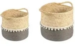 PFLANZKORB YUMI 2er Set grau, natur, wei&szlig;
