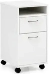 ROLLCONTAINER &ndash; Wei&szlig;, 33x63x38 cm, 1 T&uuml;r, Rollen, Schreibtisch-Unterschrank