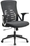 B&Uuml;ROSTUHL Schwarz Mesh mit Lendenst&uuml;tze, Armlehnen, Wippfunktion und