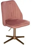 DREHSTUHL Samt mit Lehne und ohne Rollen, Rosa 46x47x100 cm