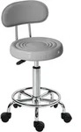 ROLLHOCKER h&ouml;henverstellbar Drehhocker Drehbar Salon Hocker mit Lehne, R&auml;dern