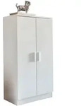 SCHUHSCHRANK &ndash; Wei&szlig;, 55x108x35 cm, geschlossen, Flurschrank mit 2 T&uuml;ren