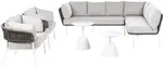 GARTENSOFA Set 7-Sitzer mit Tischen Beige Robella