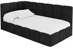 EINZELBETT Jugendbett mit Bettkasten Rechts, mit Matratze - LIVY 80x200 Schwarz