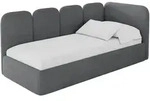 EINZELLBETT Jugendbett mit Bettkasten und Matratze H3/H4, Links - VELY 80x200