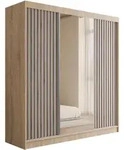 KLEIDERSCHRANK mit Spiegel V2-ZENTI 215x200 cm Sonoma Eiche|Wei&szlig;