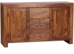 SIDEBOARD &ndash; Massivholz, 118 cm, 3 Schubladen, 2 T&uuml;ren, Landhausstil