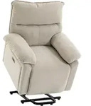 ELEKTRISCHER-AUFSTEHSESSEL Chenille 100 Polyester Creme