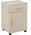 NACHTTISCH mit 1 Schublade Metall Beige Ombura