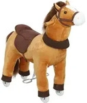 REITPFERD Spielpferd zum Reiten mit Sattel Rollen 75 cm Stehpferd Pl&uuml;schpferd
