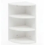 ECKREGAL Holz Wandmontage Runder Front Modern, Wei&szlig; 30x30x60 cm