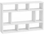 WANDREGAL Holz Freischwebend Modern, Wei&szlig; 75x16x51 cm