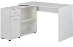 ECKSCHREIBTISCH Mit Regal Modern Design, Wei&szlig; 120x107x75 cm