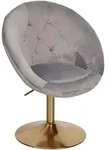 LOUNGESESSEL Chesterfield-Stil mit Samtbezug und 360&deg; Drehfunktion, Grau 67x62x100