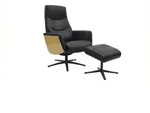 RELAXSESSEL VANITAS Schwarz Leder Relaxfunktion
