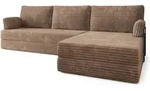 ECKSOFA ANKO modulares Boneless Sofa mit Schlaffunktion Beige Cordstoff