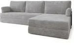 ECKSOFA ANKO modulares Boneless Sofa mit Schlaffunktion Hellgrau Kordstoff