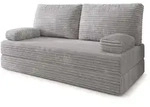 BETTSOFA SILAR aus Schaumstoff Cordstoff Hellgrau Schlaffunktion