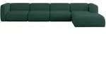 ECKSOFA Ottomane Rechts MIRA-L3 409x179x70 Gr&uuml;n Velours