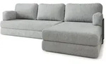 ECKSOFA LEA modulares Boneless Sofa mit Schlaffunktion Hellgrau Boucle-Stoff