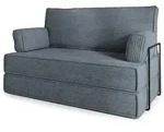 BETTSOFA LADIA aus Schaumstoff Cordstoff Grau Schlaffunktion