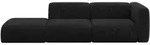 SOFA Ottomane Rechts MIRA-S3 296x89x70 Schwarz Velours