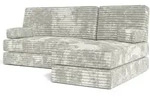 ECKSOFA NOTIA modulares Boneless Sofa mit Schlaffunktion Hellgrau Kordstoff