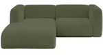 ECKSOFA Ottomane Links MIRA-L1 227x179x89 Gr&uuml;n Boucl&eacute;