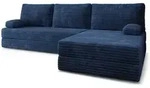 ECKSOFA ANKO modulares Boneless Sofa mit Schlaffunktion Blau Kordstoff