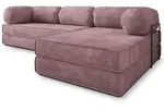 ECKSOFA ETERA modulares Boneless Sofa mit Schlaffunktion Lila Kordstoff