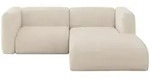 ECKSOFA Ottomane Rechts MIRA-L1 227x179x89 Beige Velours