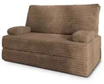 BETTSOFA LADIA aus Schaumstoff Cordstoff Beige Schlaffunktion