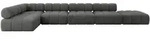 ECKSOFA modulares Sofa Favio-L3 - 475x190x70 cm Dunkelgrau Velours