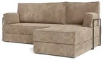 ECKSOFA NOTIA modulares Boneless Sofa mit Schlaffunktion Beige Kordstoff