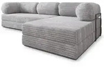 ECKSOFA ETERA modulares Boneless Sofa mit Schlaffunktion Hellgrau Kordstoff