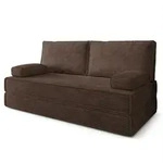 BETTSOFA SILAR aus Schaumstoff Cordstoff Braun Schlaffunktion