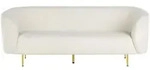 3-SITZER-SOFA Polyester Wei&szlig; Loen