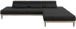 ELEKTRISCHES ECKSOFA Rechts MONA 316x205x85 Schwarz Velours