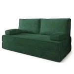 BETTSOFA SILAR aus Schaumstoff Kordstoff Gr&uuml;n Schlaffunktion