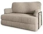 BETTSOFA KESTE aus Schaumstoff Bucle-Stoff Beige Schlaffunktion
