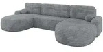 WOHNLANDSCHAFT mit Schlaffunktion und Bettkasten LIRA-U - 335x172x89 Dunkelgrau
