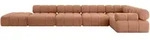 ECKSOFA modulares Sofa Felto-L3 - 475x190x70 cm Apricot Velours
