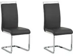 ESSZIMMERSTUHL 2er-Set Kunstleder Schwarz Greedin