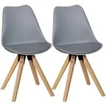 ESSZIMMERSTUHL 2er Set Kunstleder mit Holzgestell Retro Skandinavisch gepolstert,